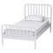 Baxton Studio Lucera Mid-Century White Twin Size Bobbin Bed 257-14013-ZORO - alternate 1