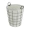Homeroots Large White Fabric Lined Metal Laundry Type Basket With Handle 379818 - alternate 4