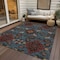 Homeroots 3' X 5' Denim Blue Brick Red And Brown Oriental Washable Indoor Outdoor Area Rug 597680 - alternate 6