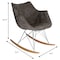 Leisuremod Willow Velvet Eiffel Base Rocking Chair, Cedar Brown WR24VDBR - alternate 3