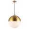 Jonathan Y Remy 15.75" Adjustable Iron/Glass Art Deco Mid-Century Globe LED Pendant, Brass Gold JYL9531A - alternate 6