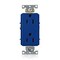 Leviton Duplex Straight Blade Receptacle, 5-15R, 15 A, 125V AC, 2 Pole, 3 Wire, Flush Mount, Grounded 16252-BU - alternate 1