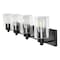 Jonathan Y Irving 27.75" 4-Light Seeded Glass/Iron Modern Contemporary LED Vanity Light, Black JYL7558B - alternate 6