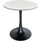 Leisuremod Bristol 27 in Round Dining Table - MDF Wood Top with Black Iron Pedestal Base BTBL-27LNW - alternate 1