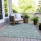 Homeroots 3' X 5' Teal Blue And Ivory Floral Washable Indoor Outdoor Area Rug 594665 - alternate 5