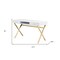 Homeroots 47" White and Gold Wood and Metal Computer Desk With Two Drawers 554208 - alternate 2