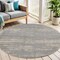 Homeroots 6' Gray And Beige Round Abstract Indoor Outdoor Area Rug 545961 - alternate 4