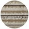 Homeroots 8' Brown Beige And Ivory Round Striped Washable Indoor Outdoor Area Rug 598324 - alternate 6