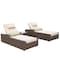 Homeroots 78" Set of Two Brown Indoor Outdoor Chaise Lounge with Beige Cushion, 2PK 372317 - alternate 2