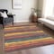 Homeroots 9' X 12' Granite Gray Copper And Yellow Striped Washable Indoor Outdoor Area Rug 598894 - alternate 5