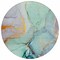 Homeroots 8' Round Teal Round Abstract Washable Non Skid Indoor Outdoor Area Rug 559717 - alternate 4