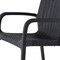 Homeroots Set of Four 24" Black Faux Rattan Heavy Duty Plastic Outdoor Stacking Arm Chairs 565191 - alternate 3