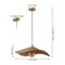Jonathan Y Miko 24.5" Modern Coastal Organic Curve Rattan LED Pendant, Natrual Brown/Brass Gold JYL1606A - alternate 5