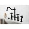 Kingston Brass Bridge Kitchen Faucet with Brass Sprayer, Matte Black KS1270PKXBS - alternate 4