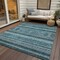 Homeroots 5' X 8' Teal Blue Ivory And Gray Southwestern Washable Indoor Outdoor Area Rug 582861 - alternate 6