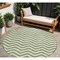 Homeroots 8' Green And Ivory Round Chevron Washable Indoor Outdoor Area Rug 595309 - alternate 1