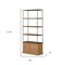Homeroots 42" Antiqued Brass And Light Brown Distressed Metal and Solid Wood Four Tier Bookcase w/Two Doors 611045 - alternate 5
