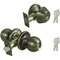 Prosource Deadbolt and Entry Lockset, Turnbutton Lock, Saturn Design, Antique Brass, 3 Grade, Brass B38B1-PS - alternate 1