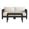 Alaterre Furniture Alaterre Barton Patio Loveseat and Coffee Table Set for Porch or Poolside Black Finish 80-BARTON-2SOFATB-B - alternate 1