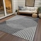 Homeroots 3' X 5' Charcoal And Ivory Geometric Washable Indoor Outdoor Area Rug 597619 - alternate 4