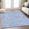 Homeroots 5' X 8' Blue And Ivory Abstract Washable Indoor Outdoor Area Rug 594918 - alternate 5