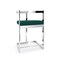 Homeroots 30" Green and Silver Metal and Velvet Low Back Bar Height Bar Chair 555067 - alternate 1