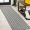 Jonathan Y Chevron Modern Concentric Squares Black/Light Gray 2 ft. x 8 ft. Indoor/Outdoor Runner Rug SMB206B-28 - alternate 1