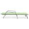 Leisuremod Marlin Grey Aluminum Patio Chaise Lounge Chair With Arms Set of 2 with Square Fire Pit Table, Green MLAGRCF21-77G2 - alternate 3