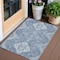 Homeroots 3' X 5' Navy Blue And Denim Blue Medallion Washable Indoor Outdoor Area Rug 589032 - alternate 1