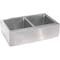 Ackland SleekSteel Stainless Steel 21in. x 33in. 16 Gauge Farmhouse Undermount 50/50 Dble Bowl Kitchen Sink AKKSS-16-5050-3321FHA-DB - alternate 1