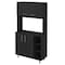 Homeroots 28" Black Wall mounted Accent Cabinet With Seven Shelves And Six Drawers 546374 - alternate 1