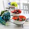 Gibson Home Crenshaw 4 Piece Hand Painted Stoneware 3-Tier Serving Bowl Set with Metal Rack 127291.04 - alternate 6