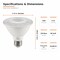 Euri Lighting PAR30 LED Bulbs, 11W, 975 lm, 75W Eq., 3000K, E26, Dimmable, CEC/JA8/UL, 2PK EP30-11W5000cecs-2 - alternate 2