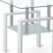 Homeroots Set of Two Clear and White Glass and Metal Square End Tables With Shelf, 2PK 635681 - alternate 4