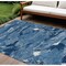 Homeroots 10' X 14' Navy Blue And Blue Abstract Washable Indoor Outdoor Area Rug 609261 - alternate 1