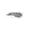 Homeroots 135" Gray Corduroy Modular Compression Foam Sofa With Ottoman And Toss Pillows 712946 - alternate 2