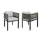 Armen Living Alegria Outdoor Patio Dining Chair in Aluminum with Gray Rope and Cushions - Set of 2 LCAFCHBL - alternate 1