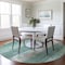Homeroots 8' Pale Aqua And Teal Blue Round Striped Washable Indoor Outdoor Area Rug 617850 - alternate 3