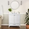Flash Furniture Haven 30 Inch Bathroom Vanity w/Sink, Storage Cabinet w/Soft Close Doors and Bottom Drawer, White FS-BN-4-30-KD-WH-GG - alternate 1