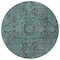 Homeroots 8' Round Turquoise Round Oriental Washable Non Skid Indoor Outdoor Area Rug 563849 - alternate 5