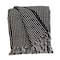 Homeroots 52" X 67" Black and White Woven Cotton Striped Throw Blanket with Tassels 476209 - alternate 1