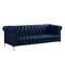Homeroots 85" Navy Blue Faux Leather Manufactured Wood Sofa 543963 - alternate 4