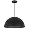 Homeroots 24" Black Aluminum Dome LED Dimmable Outdoor Pendent Hanging Light 683471 - alternate 1