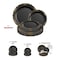 Smarty Had A Party Black w/Gold Vintage Rim Round Plastic Dinnerware Set (120 Dinner Plates + 120 Salad Plates), 240PK 860BGVP-CASE - alternate 4