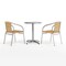 Flash Furniture Round Table Set, Aluminum, Plastic, Rattan, Stainless Steel, Grey TLH-ALUM-24RD-020BGECHR2-GG - alternate 6