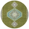 Homeroots 8' Olive Green Pink And Ivory Round Oriental Washable Indoor Outdoor Area Rug 598432 - alternate 6