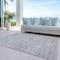 Homeroots 8' X 10' Gray And Silver Damask Washable Indoor Outdoor Area Rug 603506 - alternate 3