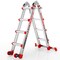 Wrightmaster 14 ft. Aluminum Multi-Position Ladder with Wheels and Stabilizer Bar, 330 lbs. Load Capacity Red ZOR-14FT-RD - alternate 1
