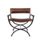 Homeroots 29" Brown and Black Metal And Genuine Leather Director's Chair 548250 - alternate 4