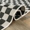 World Rug Gallery Contemporary Checkered Weather Resistant Reversible Indoor/Outdoor Rug 2 ft x 7 ft Black WR114BLACK2X7 - alternate 4